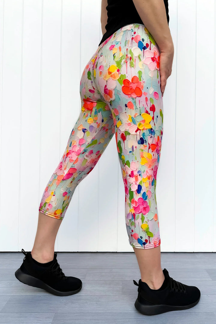 Painted Petals - Casual - Capri Leggings