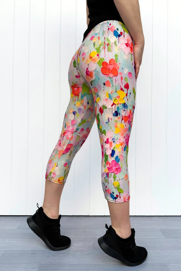 Painted Petals - Casual - Capri Leggings