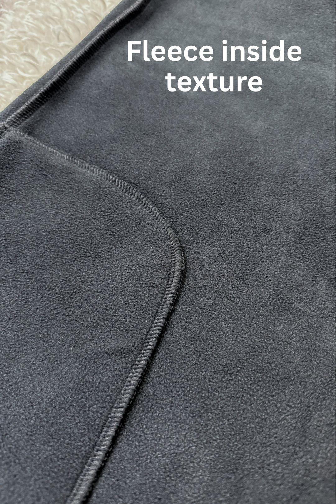 Black - Fleece - Long Flarey Leggings - Pockets