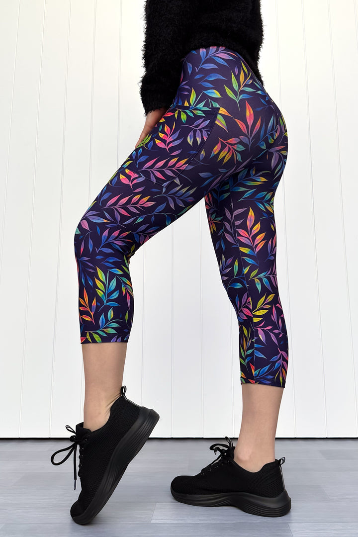 Glow Vine - Casual - Capri Leggings - Pockets