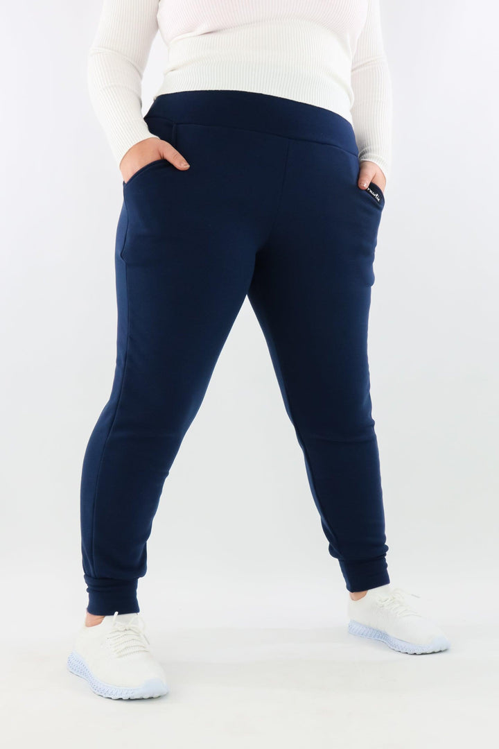 Navy - Fleece Joggers - Pockets