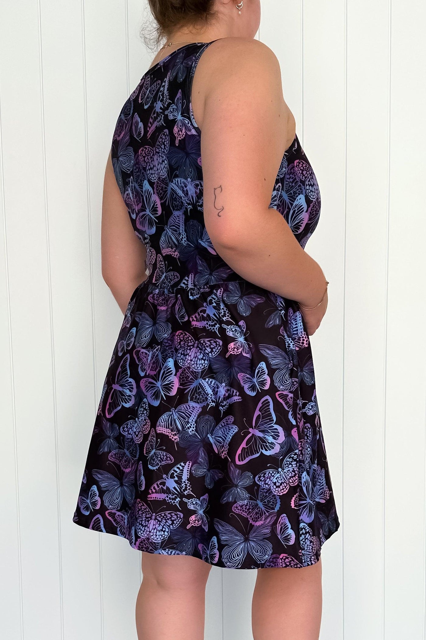 Butterfly Beauty - Sleeveless Mini Dress - Pockets