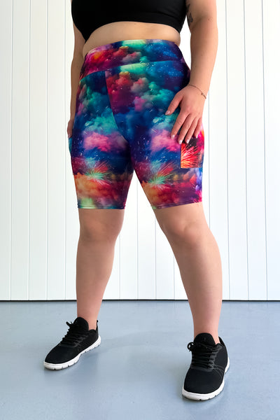 Colourful Fireworks - Casual - Long Shorts - Pockets