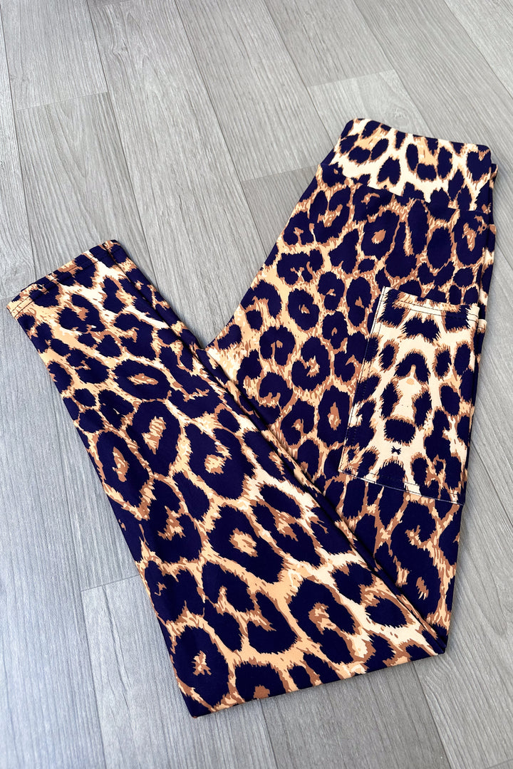 Fierce Leopard - Casual - Full Leggings - Pockets