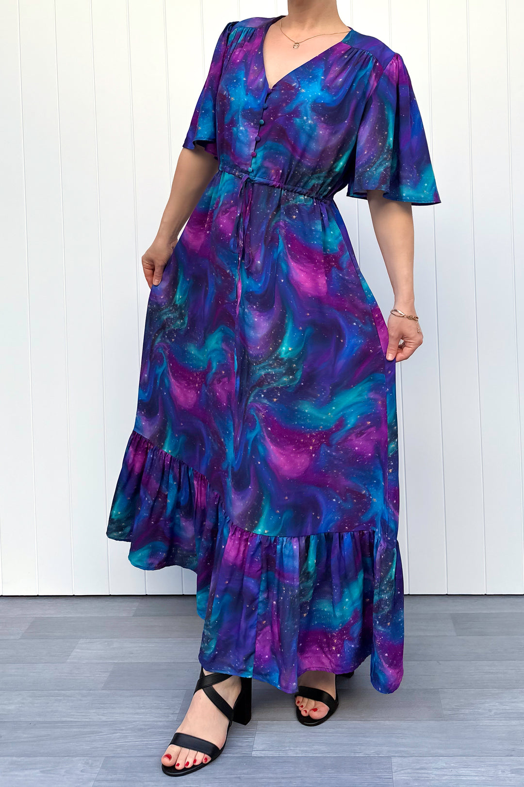 Peony Maxi Dress - Aurora Sky - Pockets