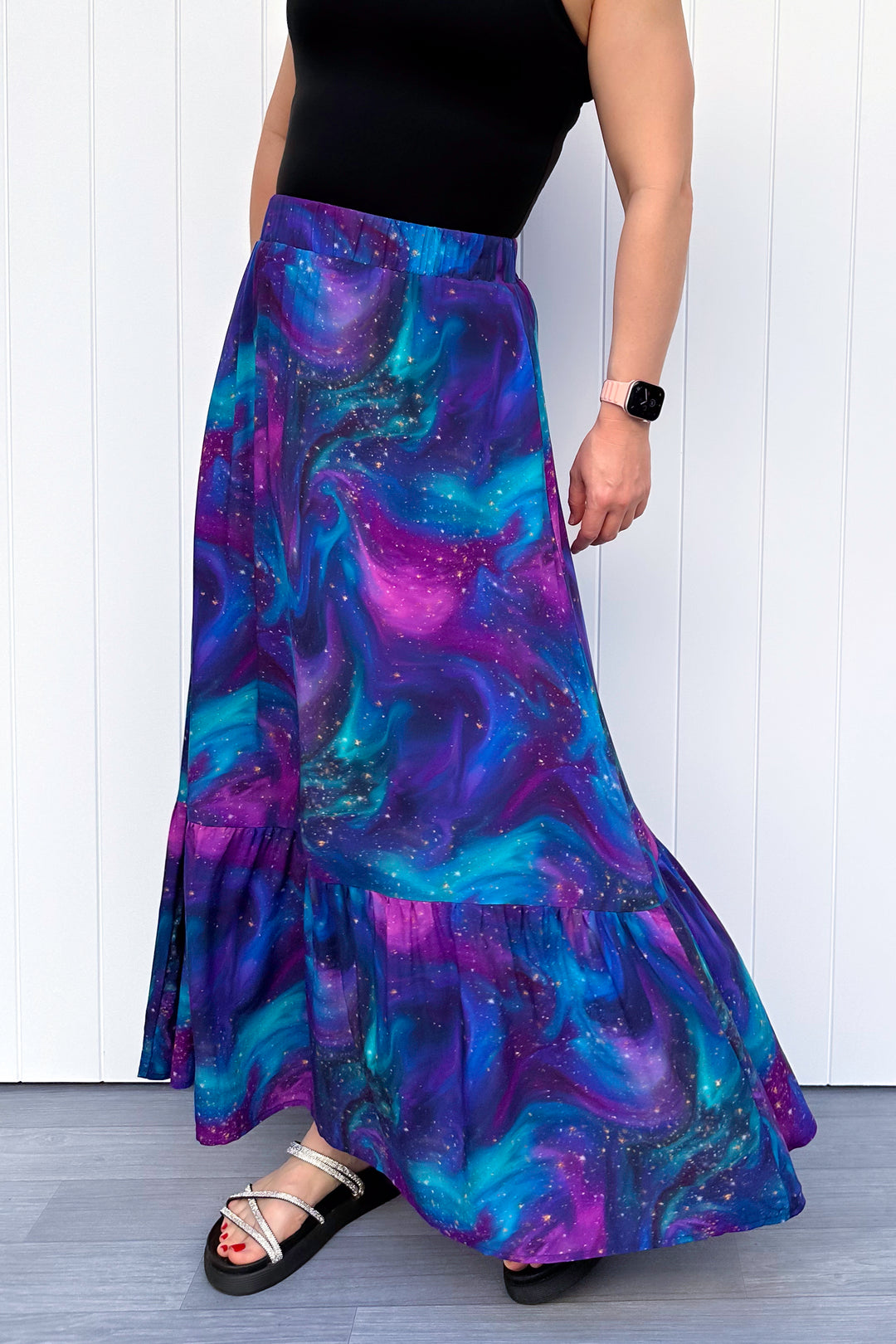 Camellia Maxi Skirt - Aurora Sky - Pockets