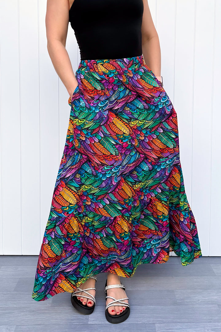 Camellia Maxi Skirt - Feather Wild - Pockets