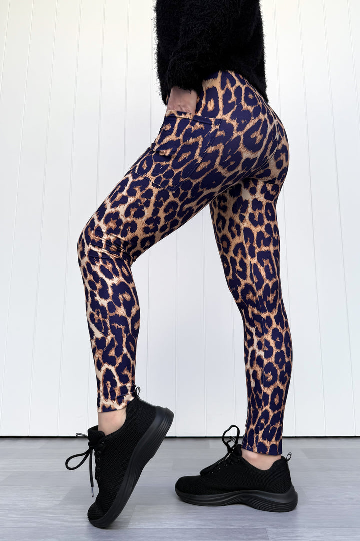Fierce Leopard - Casual - Full Leggings - Pockets