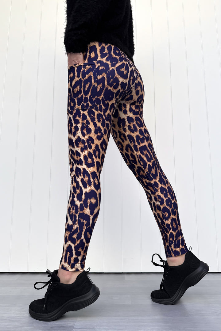 Fierce Leopard - Casual - Full Leggings - Pockets