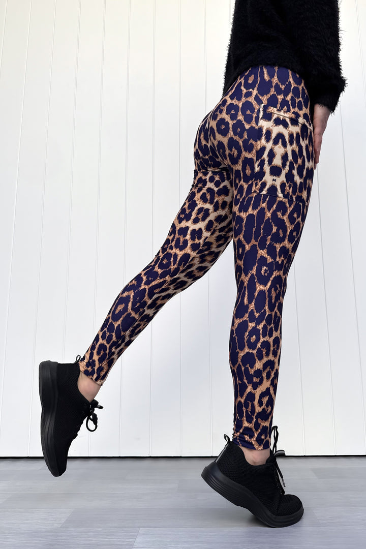Fierce Leopard - Casual - Full Leggings - Pockets