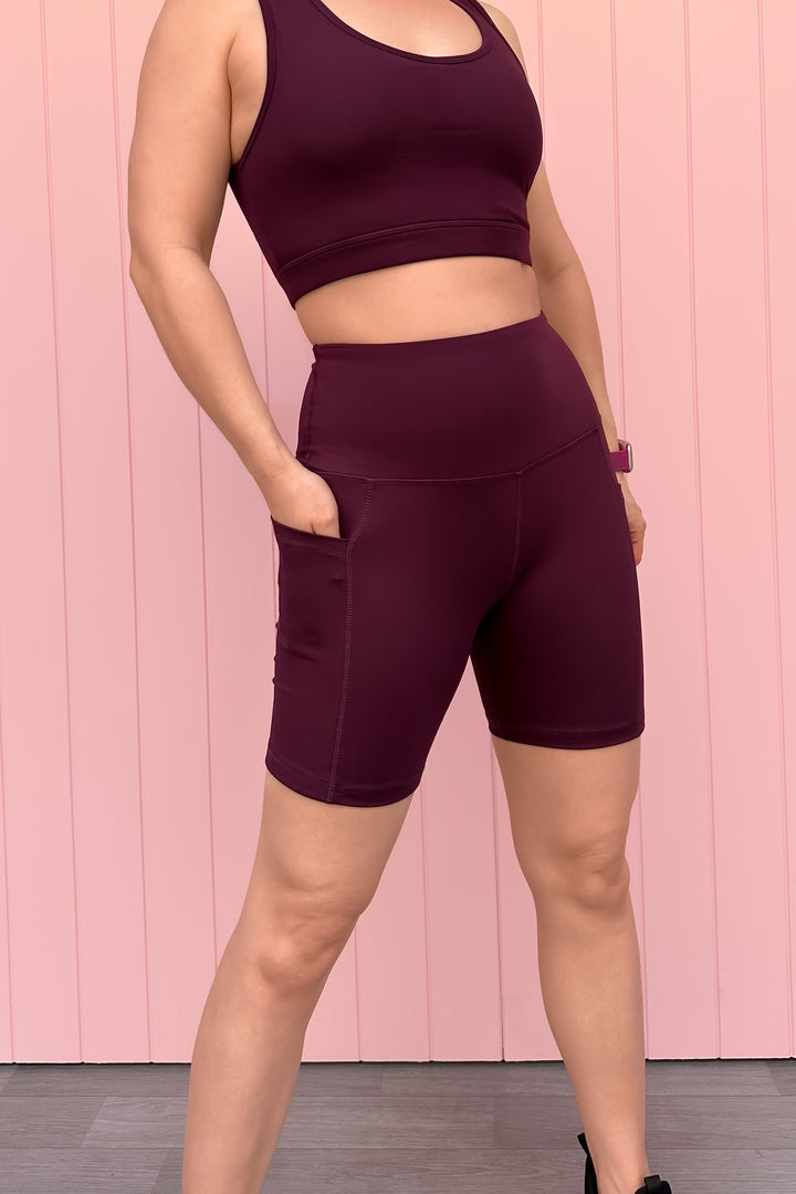 Plum - Mid Shorts - Hybrid 2.0 - Pockets