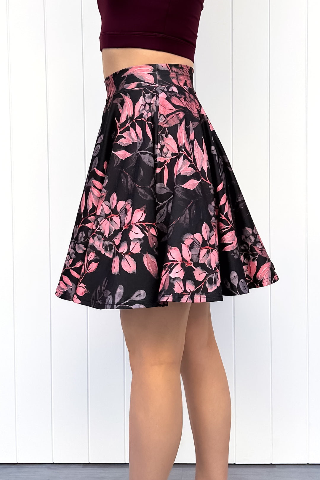 Seraphine Mini Skirt - Vintage Watercolour Leaves