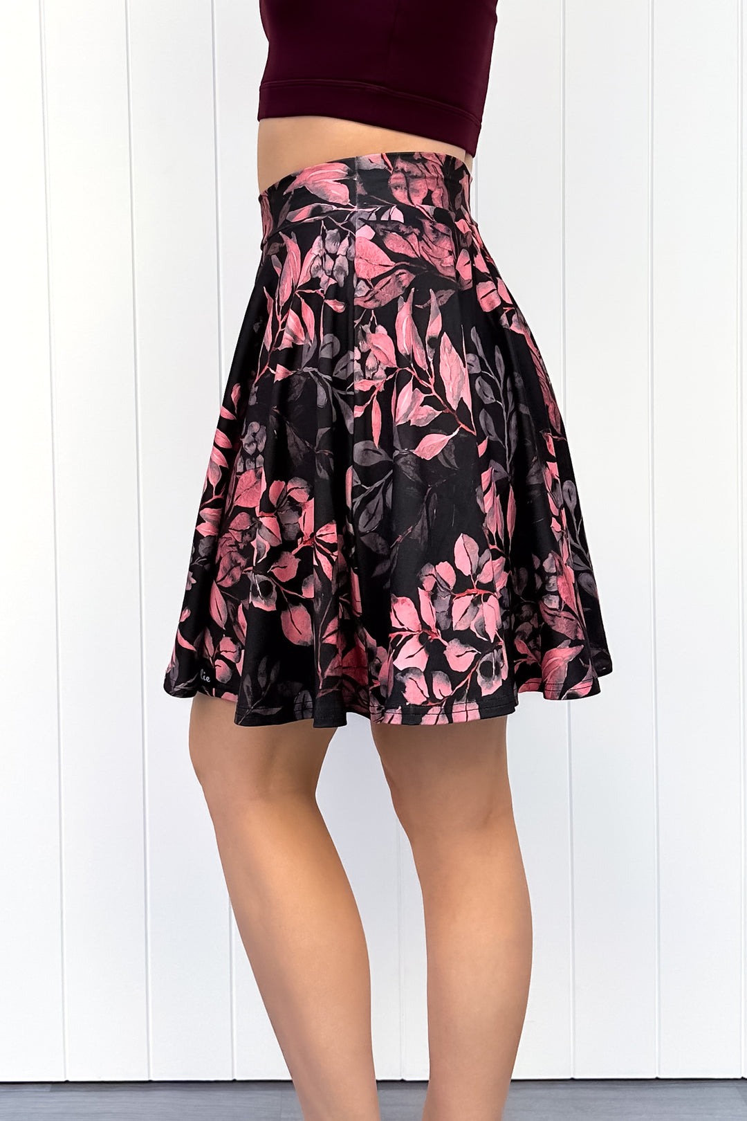 Seraphine Mini Skirt - Vintage Watercolour Leaves