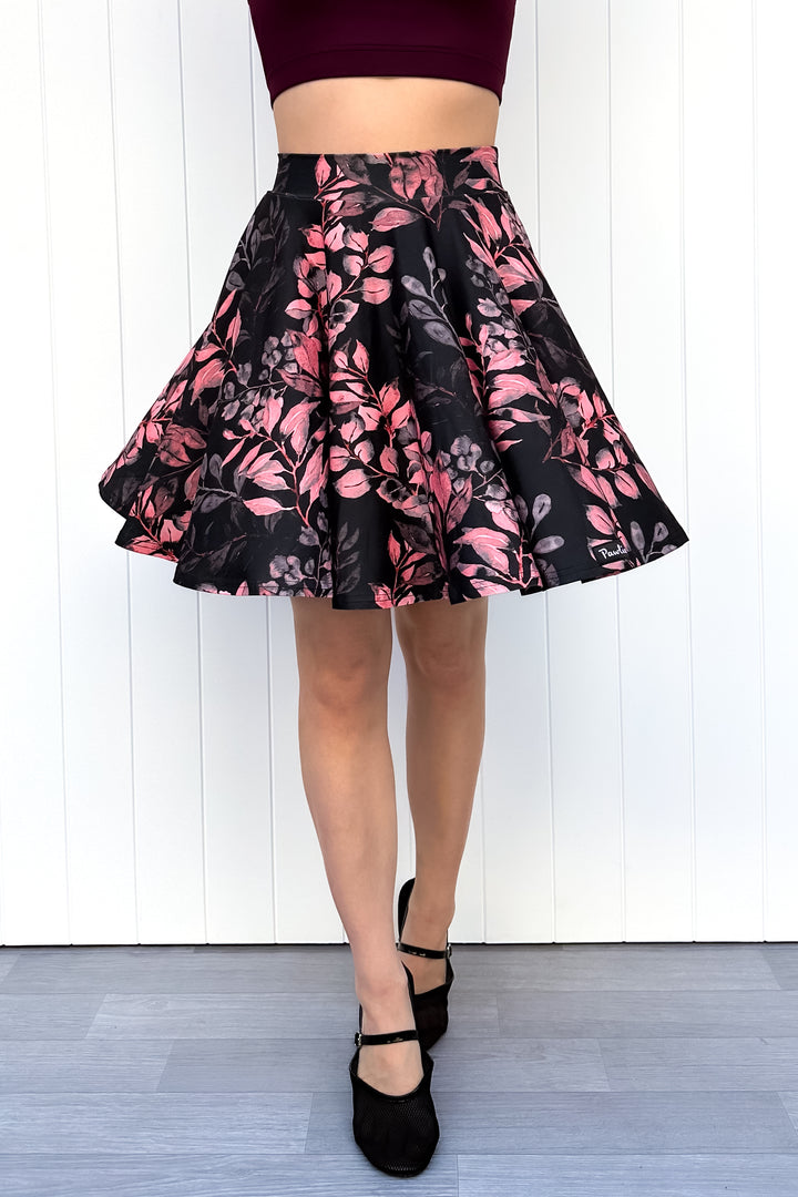 Seraphine Mini Skirt - Vintage Watercolour Leaves