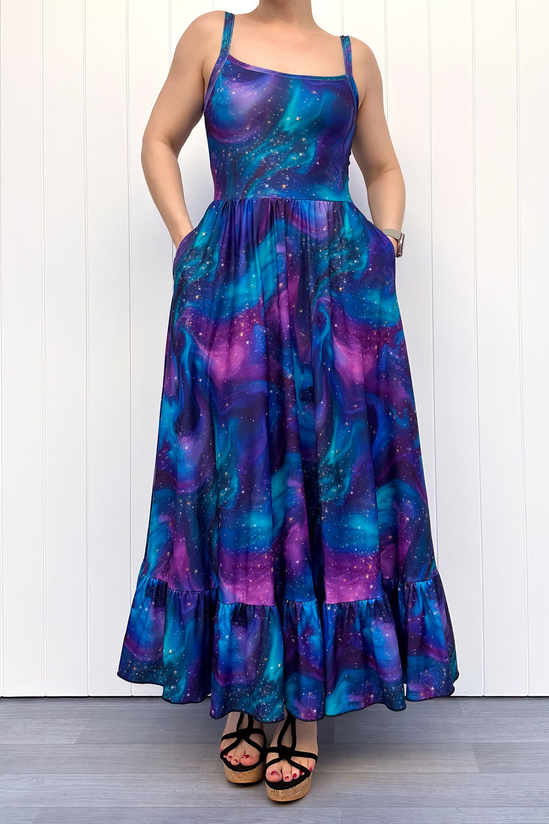 Celeste Maxi Dress - Aurora Sky - Pockets