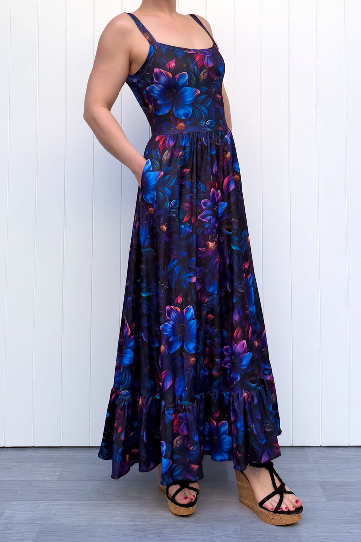 Celeste Maxi Dress - Obsidian Petal - Pockets