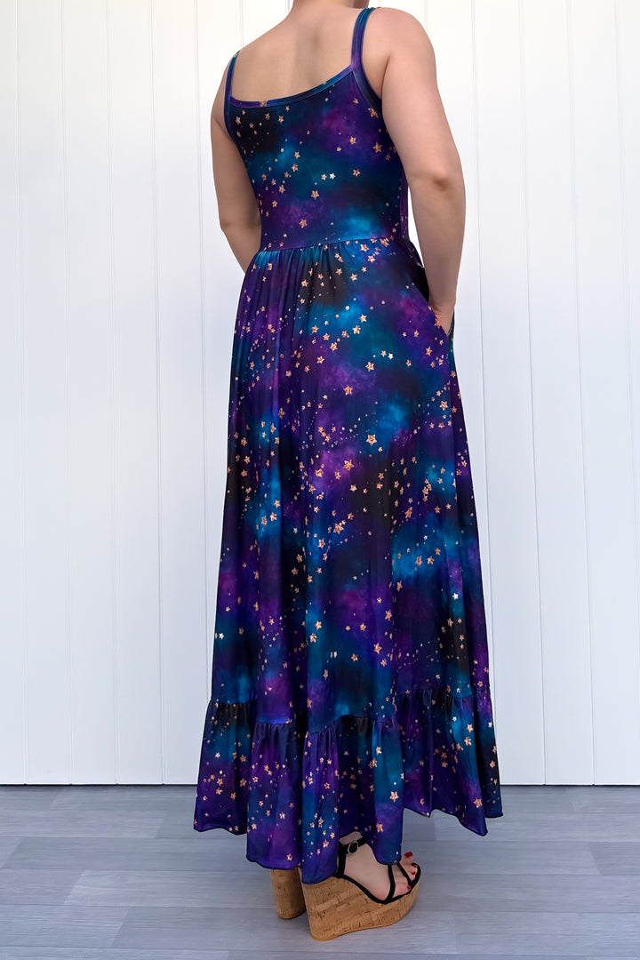 Celeste Maxi Dress - Universe Shimmer - Pockets