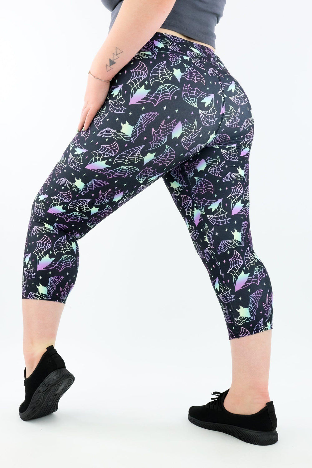 Holographic Bats - Casual - Capri Leggings Casual Capri Leggings Pawlie   