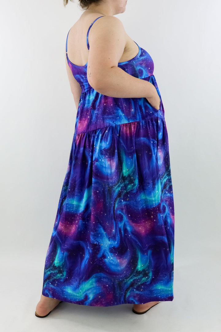 Aurora Sky - Strappy Maxi Dress - Pockets - Pawlie