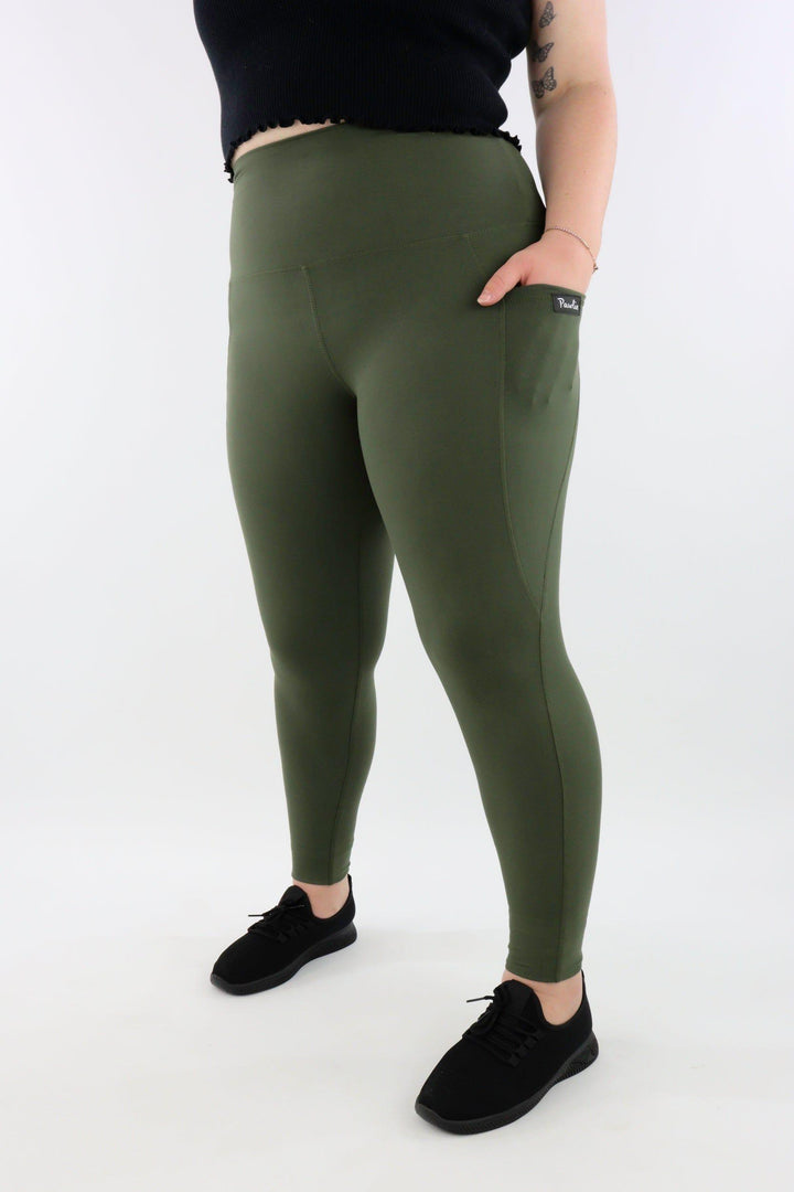 Olive - Hybrid 2.0 - Leg Pockets - Full Leggings Hybrid Full Leggings Pawlie   
