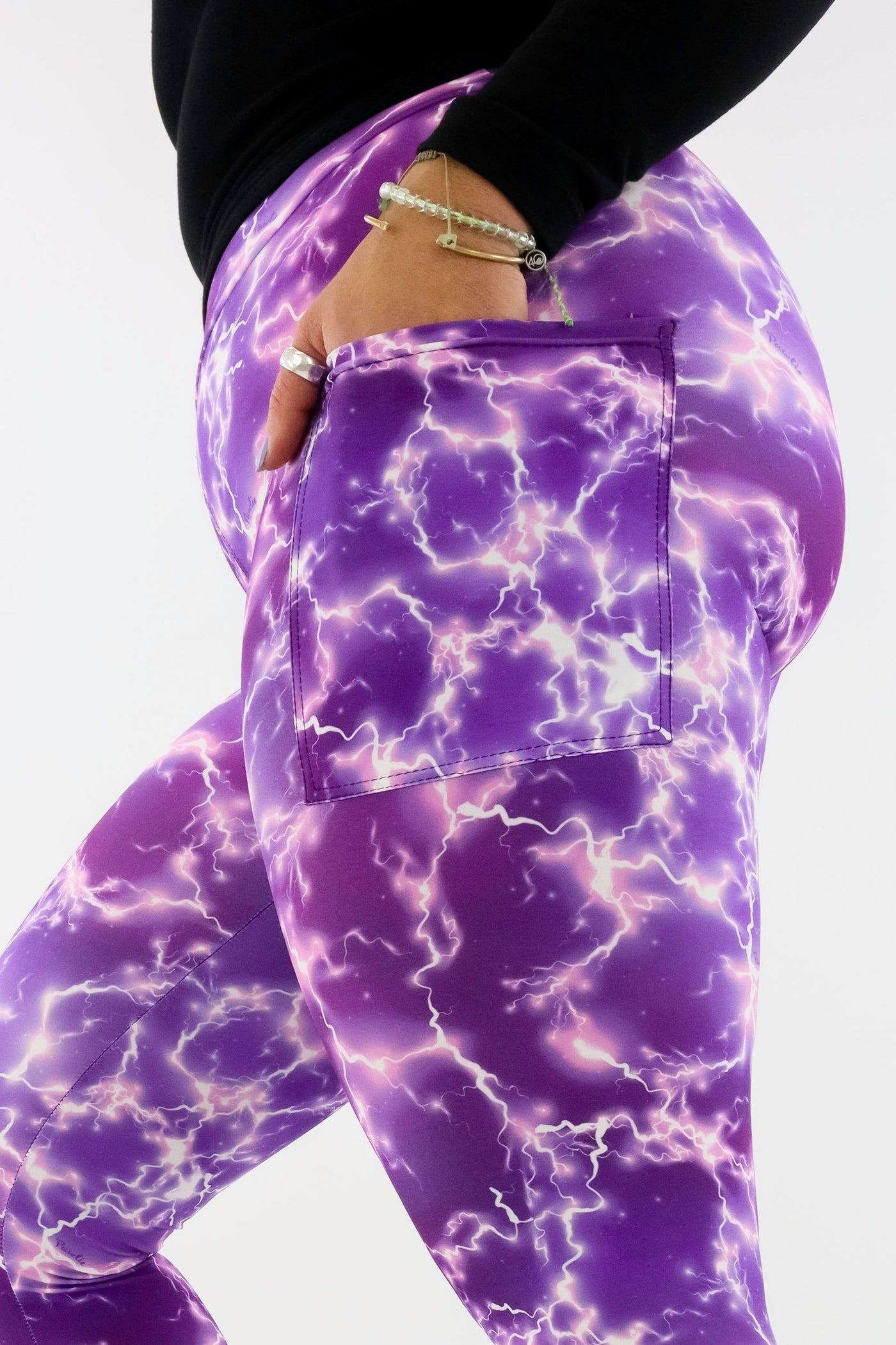 High Voltage Purple - Casual - Regular Full Leggings - Pockets Casual Full Leggings - Pockets Pawlie   