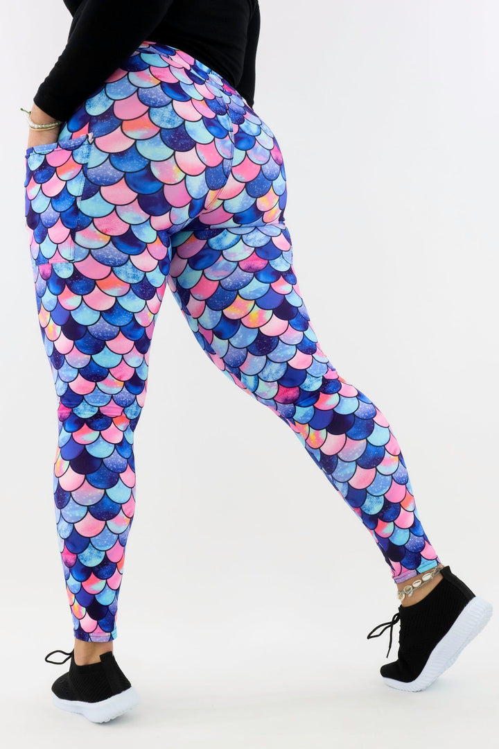 Mermaid For Each Other - Casual - Regular Full Leggings - Pockets Casual Full Leggings - Pockets Pawlie   