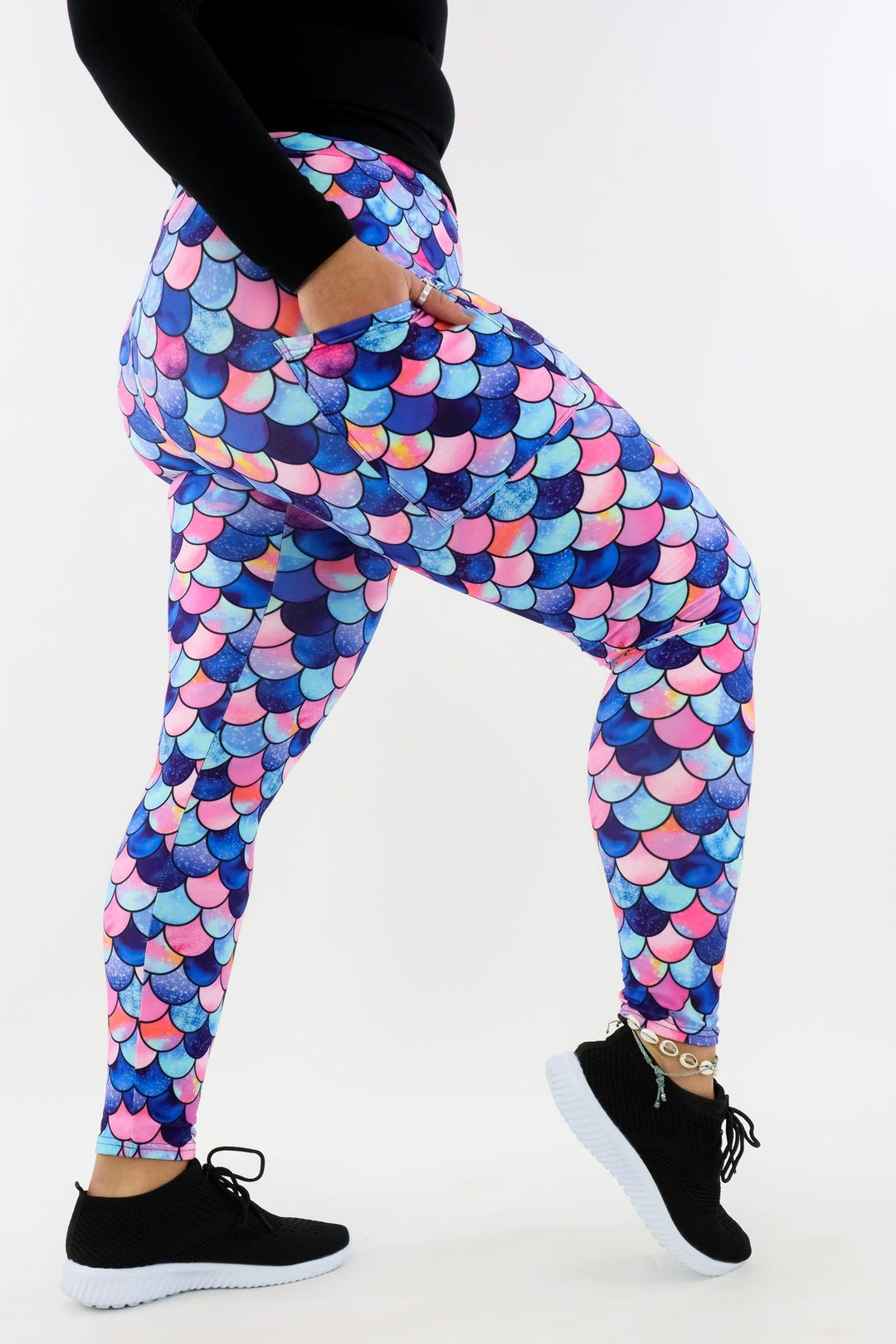 Mermaid For Each Other - Casual - Regular Full Leggings - Pockets Casual Full Leggings - Pockets Pawlie   