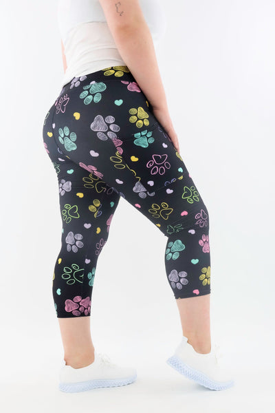 Doodle Paws - Casual - Capri Leggings - Pockets Casual Capri Leggings - Pockets Pawlie   