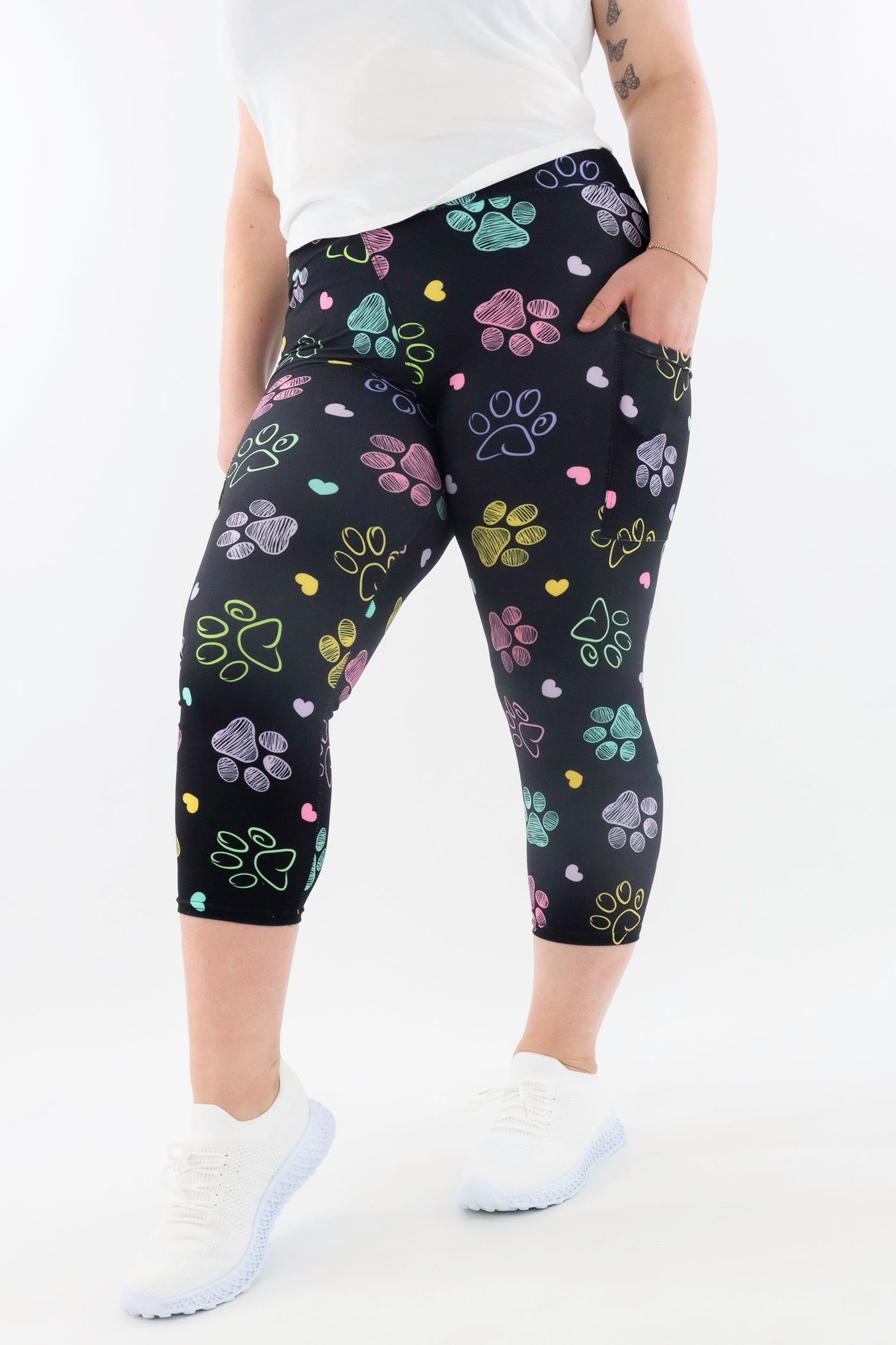 Doodle Paws - Casual - Capri Leggings - Pockets Casual Capri Leggings - Pockets Pawlie   