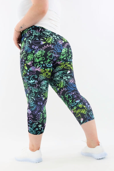 Unicorn Forest - Casual - Capri Leggings - Pockets Casual Capri Leggings - Pockets Pawlie   