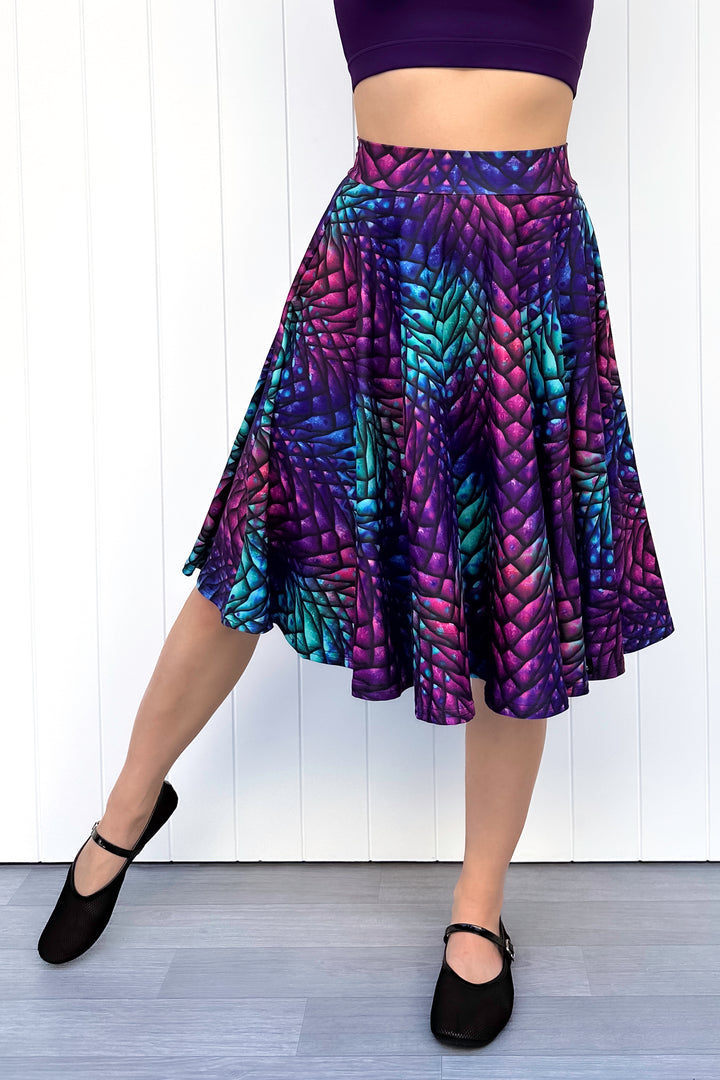 Seraphine Knee-Length Skirt - Radiant Dragon