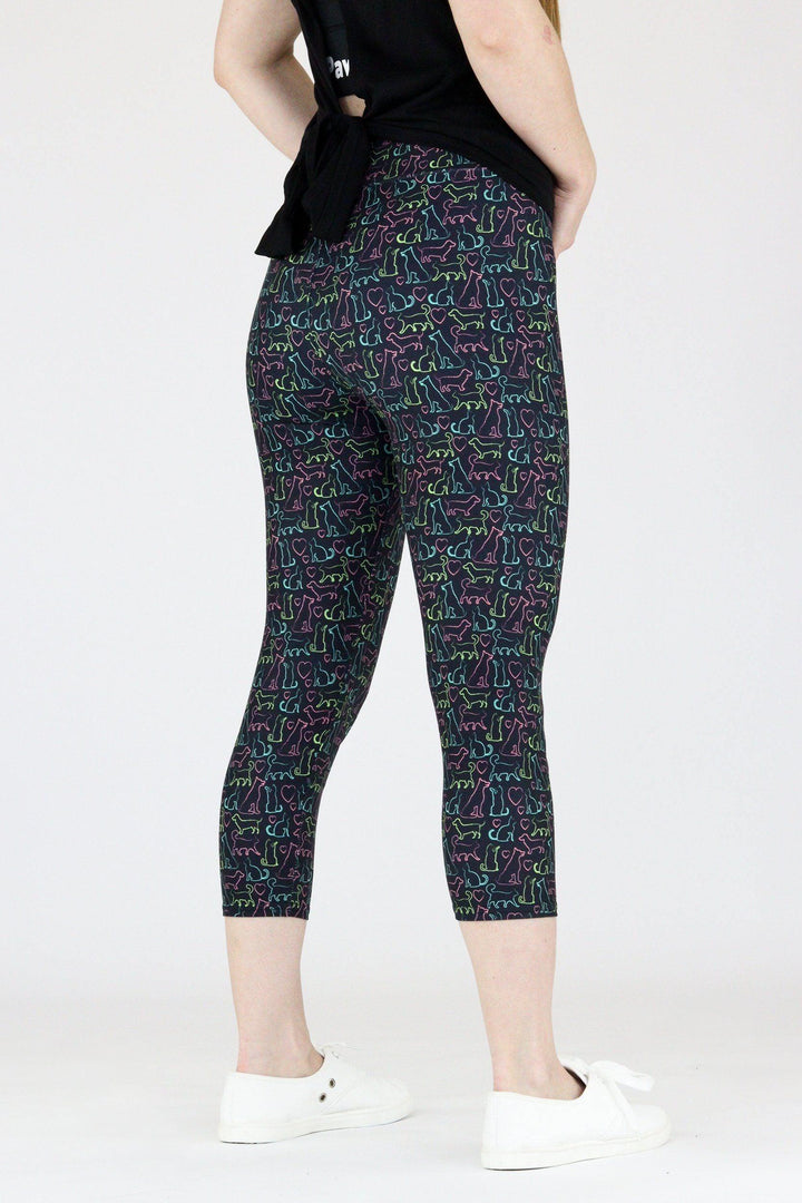 Cat Dog Love - Casual Capri Leggings Casual Capri Leggings Pawlie   