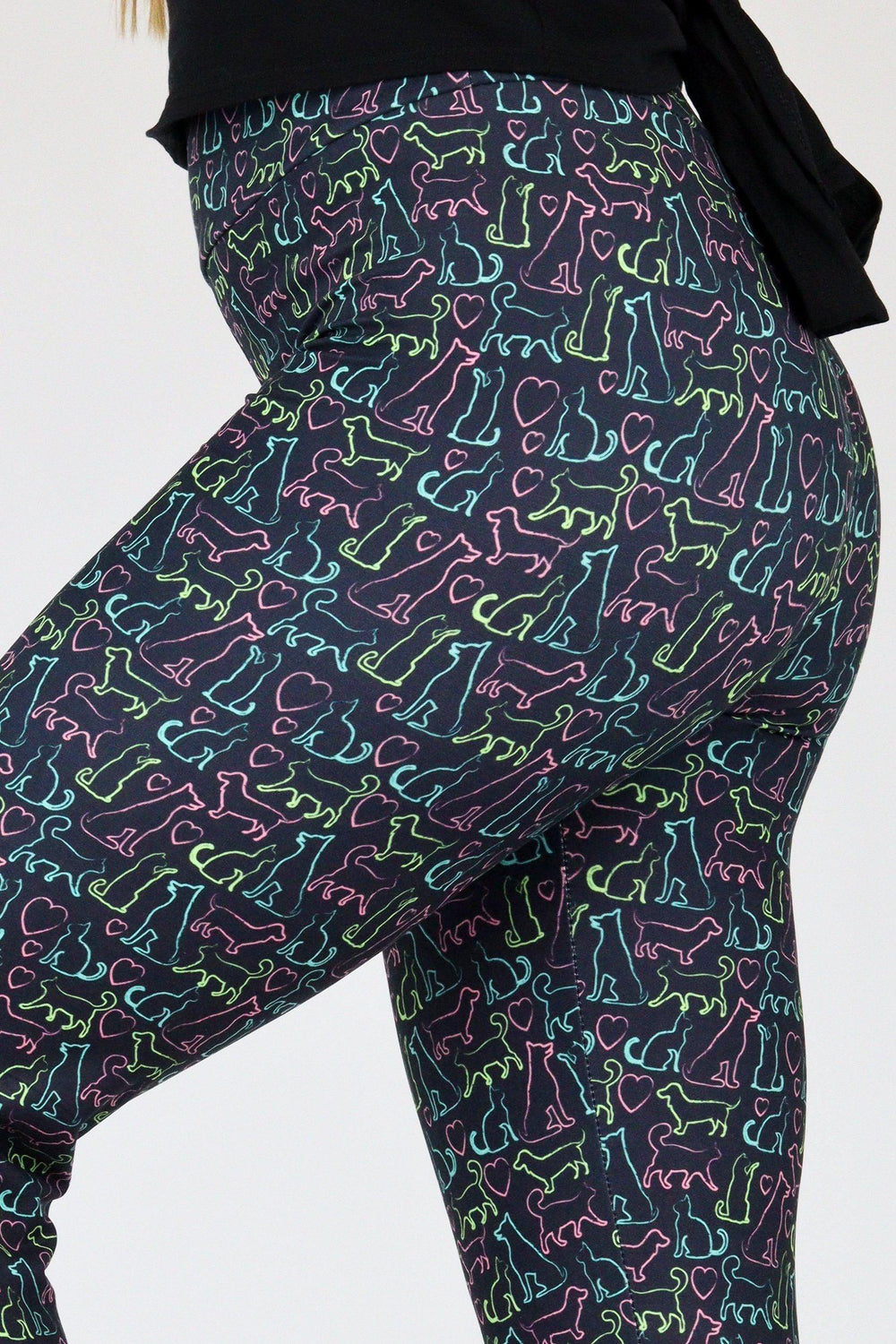 Cat Dog Love - Casual Capri Leggings Casual Capri Leggings Pawlie   