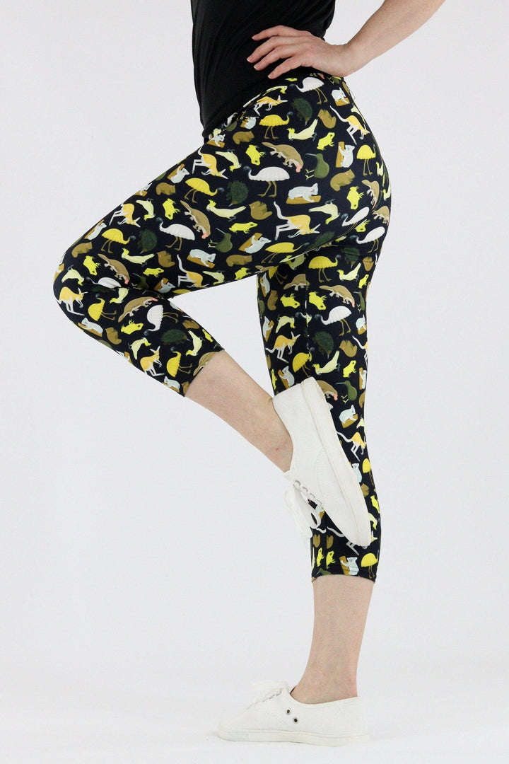 Aussie Animals - Casual Capri Leggings Casual Capri Leggings Pawlie   