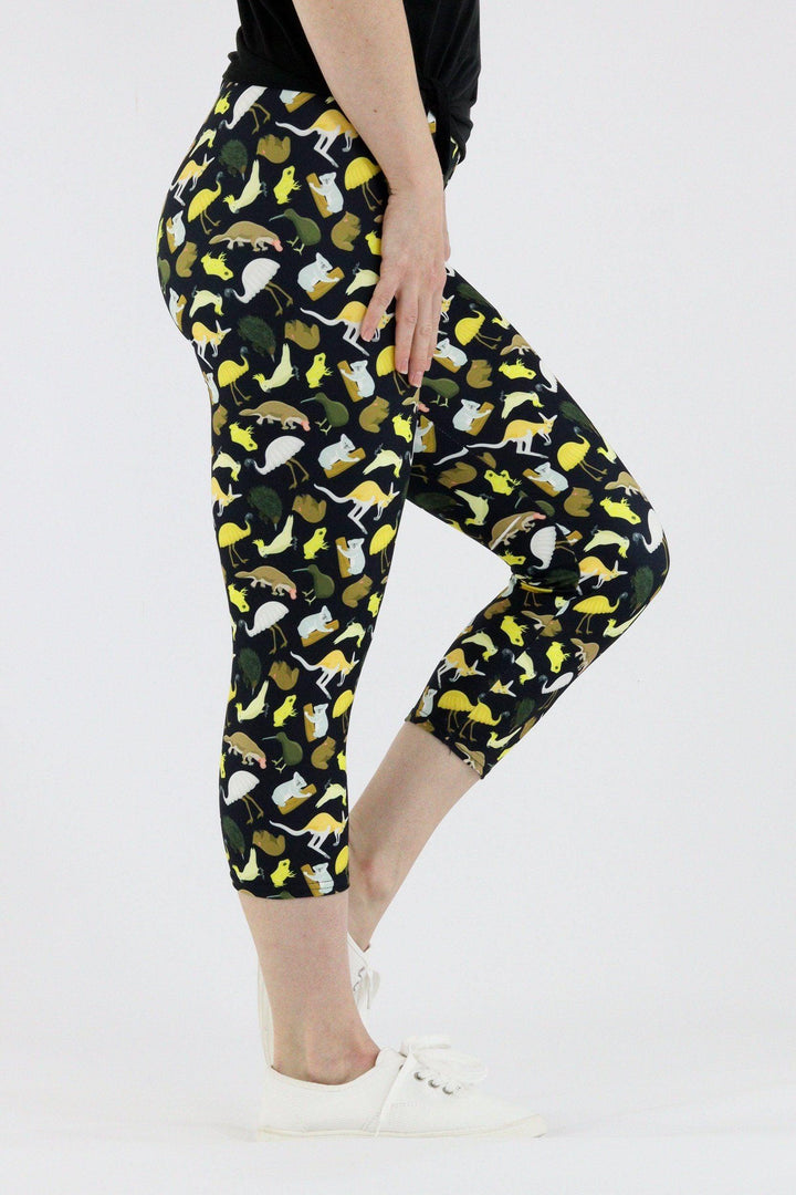 Aussie Animals - Casual Capri Leggings Casual Capri Leggings Pawlie   