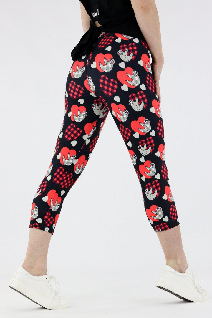 Love Sloths - Casual Capri Leggings Casual Capri Leggings Pawlie   