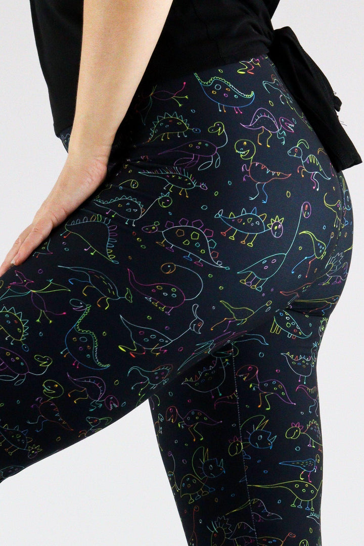 Goofy Dinosaurs - Casual Leggings Casual Full Leggings Pawlie   