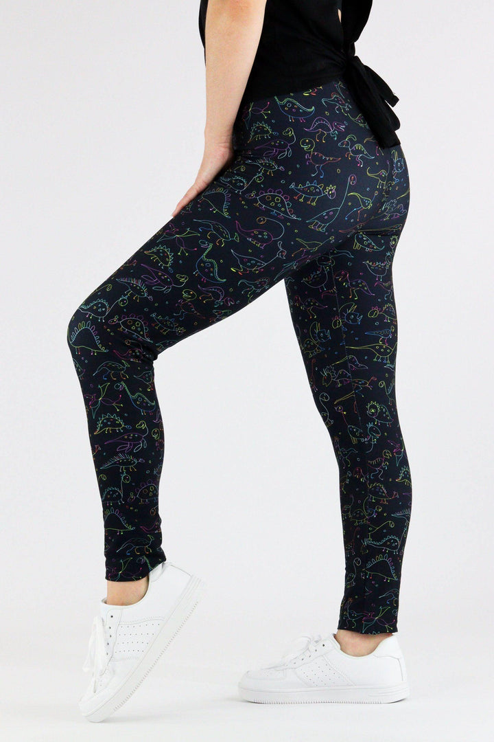 Goofy Dinosaurs - Casual Leggings Casual Full Leggings Pawlie   
