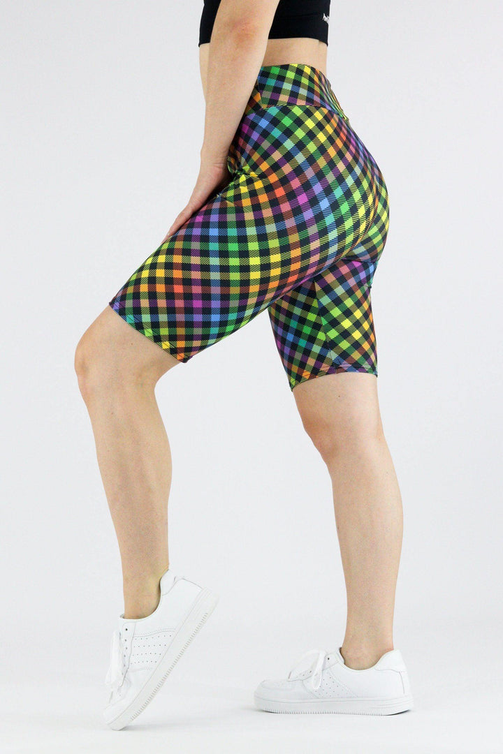 Rainbow Gingham - Casual Long Shorts Casual Shorts Pawlie   
