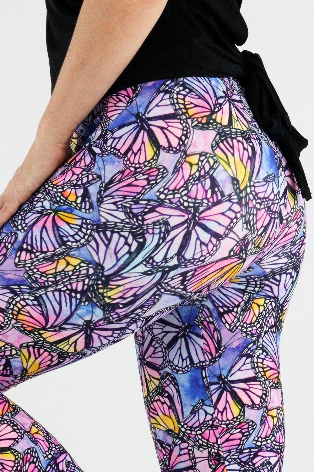 Watercolour Butterfly - Casual Capri Leggings Casual Capri Leggings Pawlie   