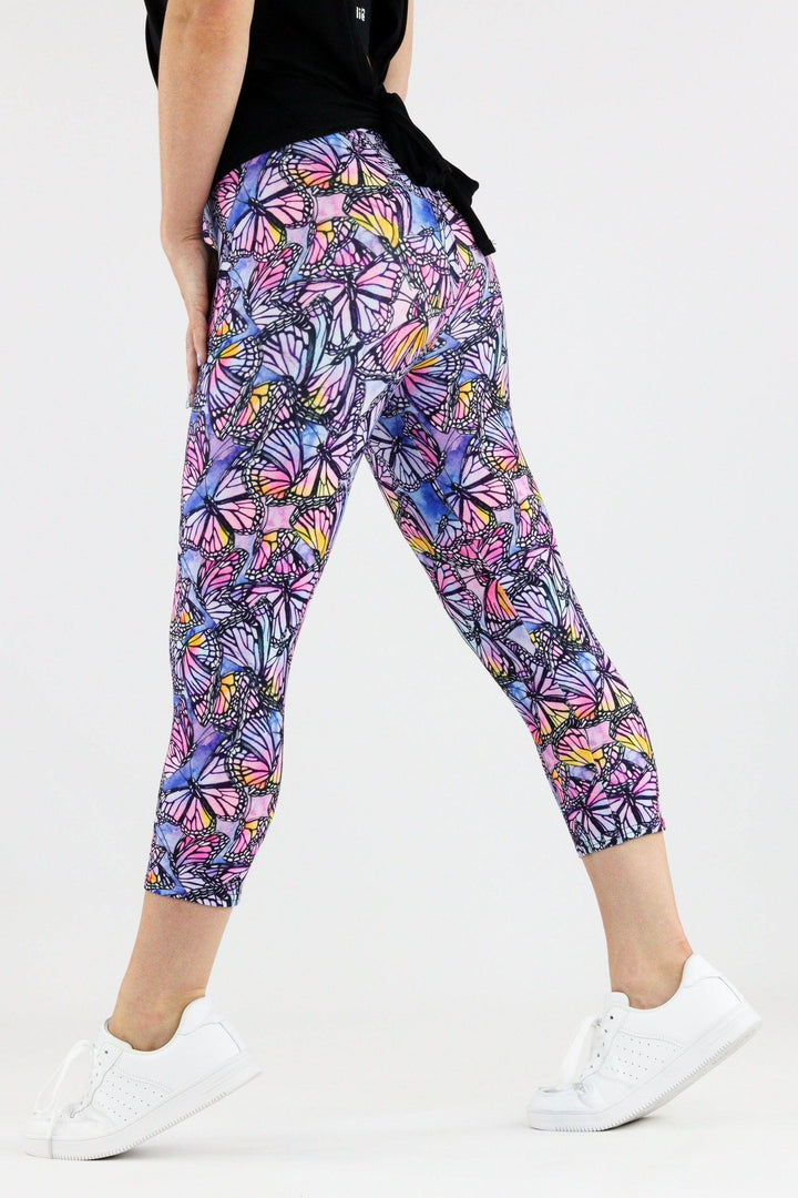 Watercolour Butterfly - Casual Capri Leggings Casual Capri Leggings Pawlie   