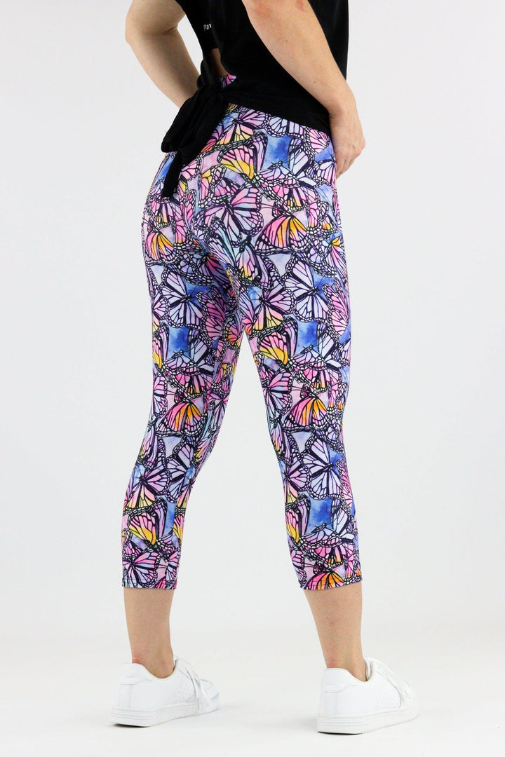 Watercolour Butterfly - Casual Capri Leggings Casual Capri Leggings Pawlie   
