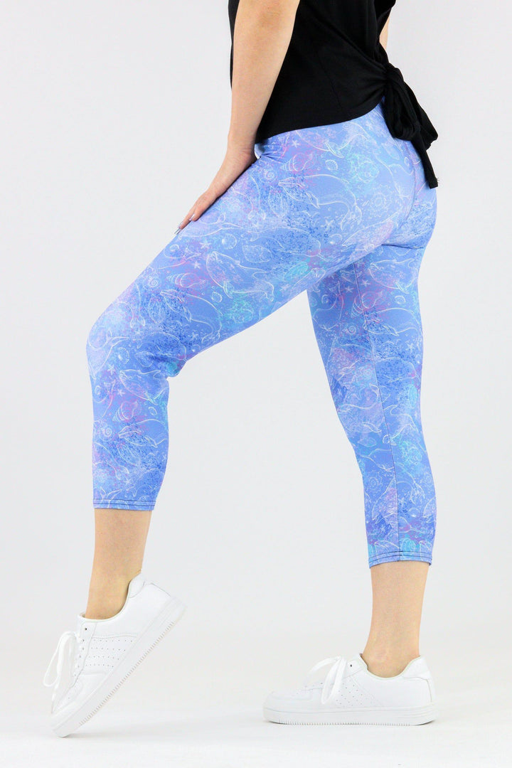 Whale Ocean - Casual Capri Leggings Casual Capri Leggings Pawlie   