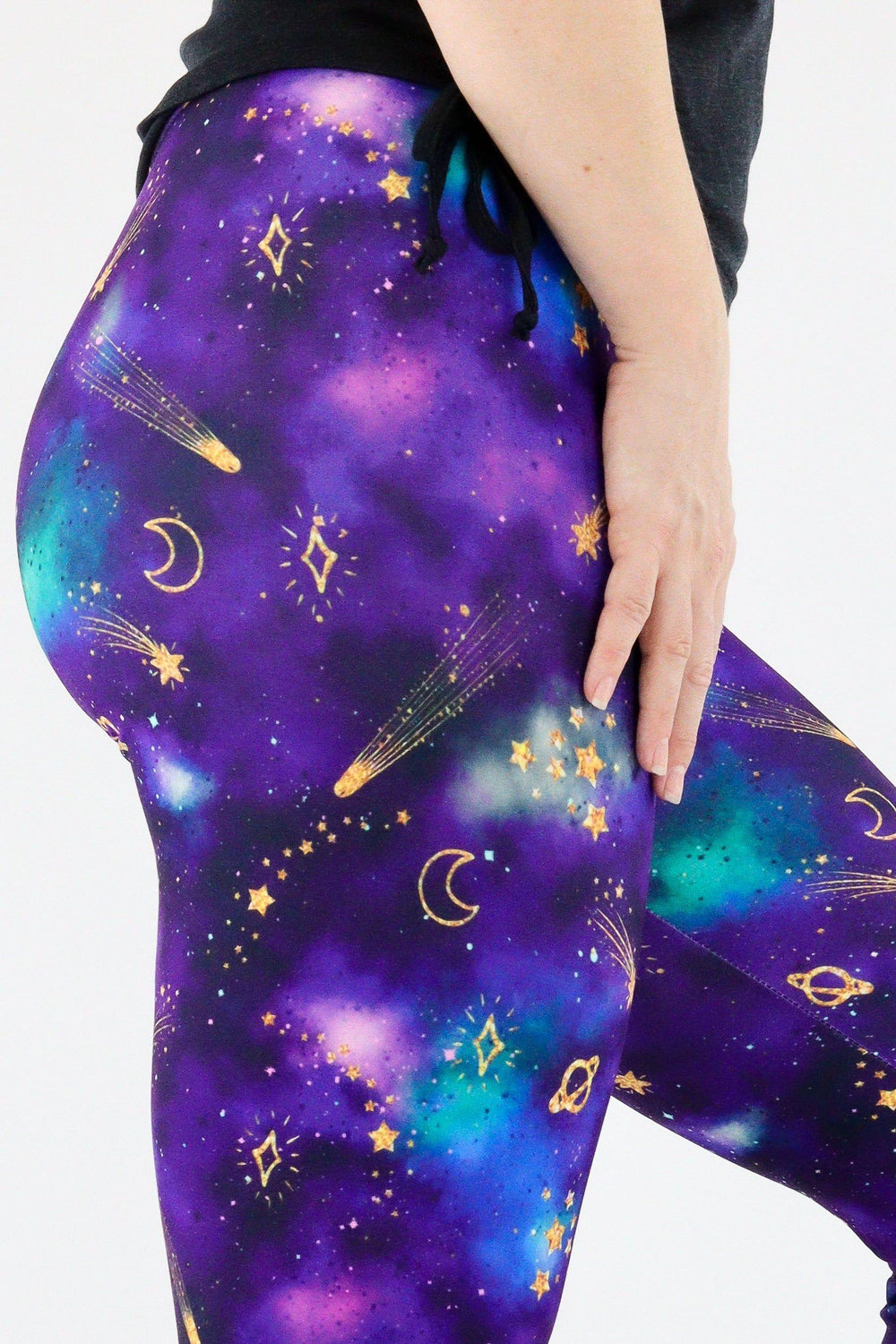 Sparkle Space - Casual Capri Leggings Casual Capri Leggings Pawlie   