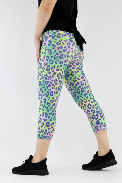 Tropical Leopard - Casual - Capri Leggings Casual Capri Leggings Pawlie   