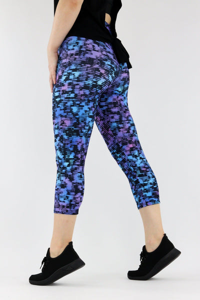 Purple Glitch - Casual - Capri Leggings Casual Capri Leggings Pawlie   