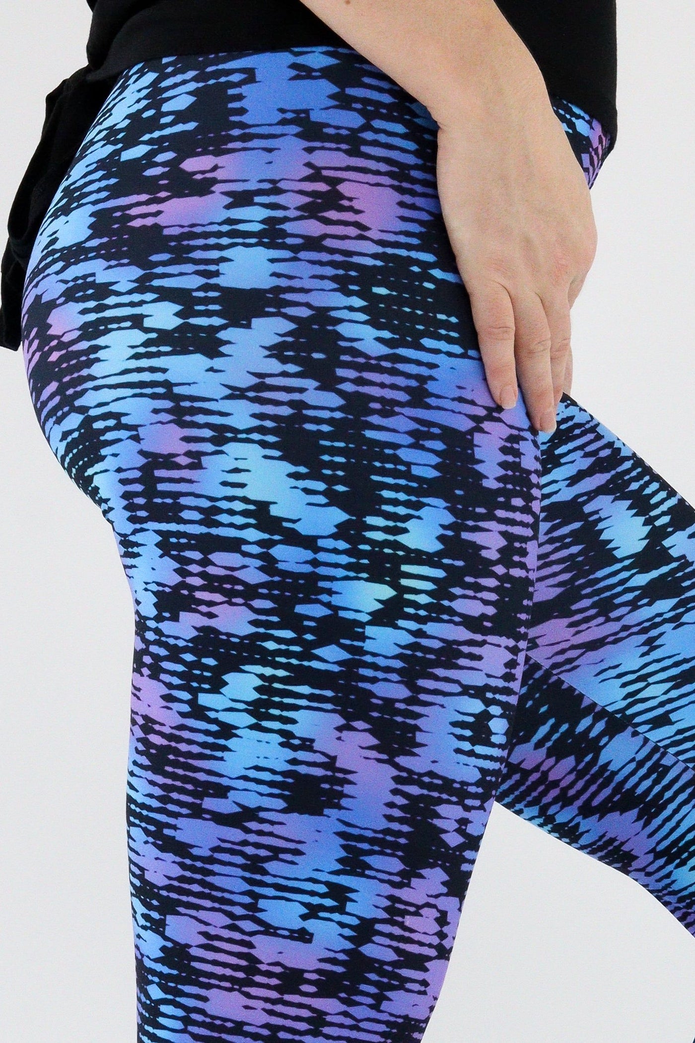 Purple Glitch - Casual - Capri Leggings Casual Capri Leggings Pawlie   