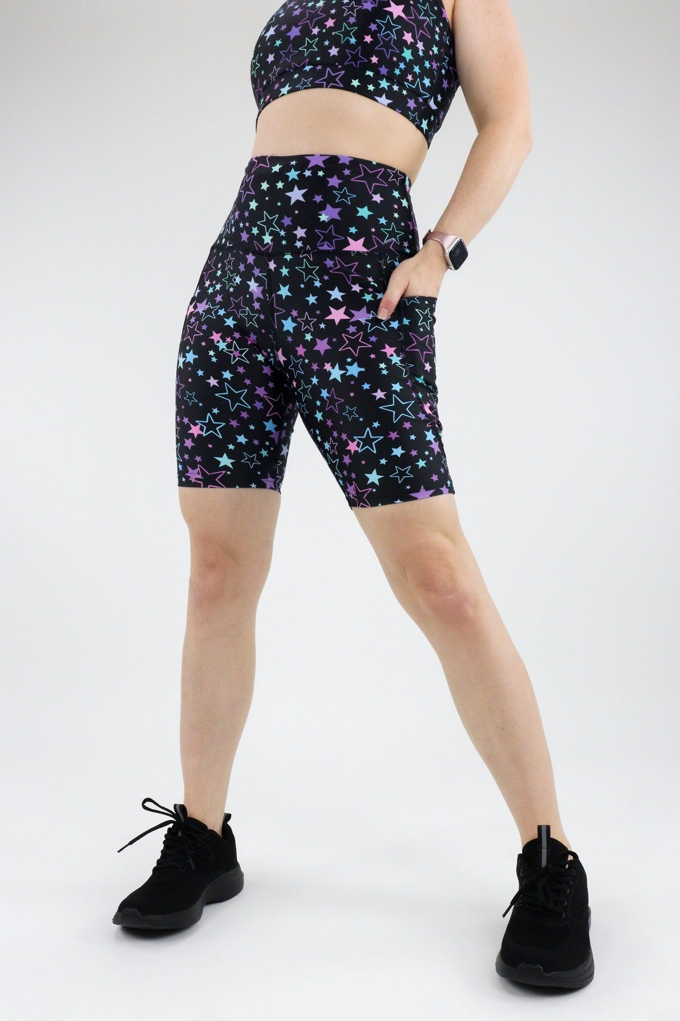 Neon Stars - Dynamic Active - Pocket Long Shorts Active Shorts Pawlie   