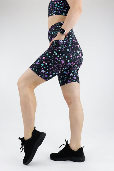 Neon Stars - Dynamic Active - Pocket Long Shorts Active Shorts Pawlie   