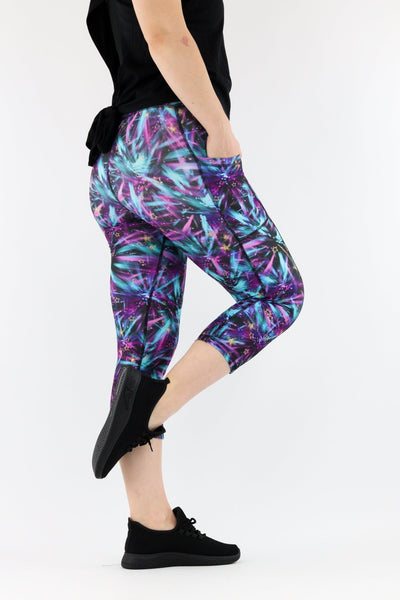 Firework Sky - Hybrid 1.0 - Leg Pockets - Capri Leggings Hybrid Capri Leggings Pawlie   